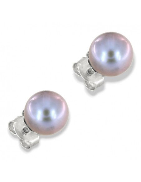 Orecchini Oro Bianco Perle Nere Fiume 7MM [f16f4afa]