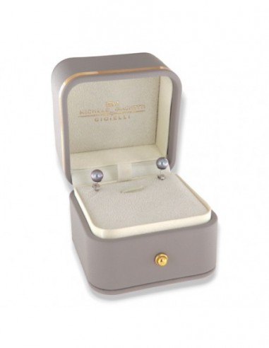 Orecchini Oro Bianco Perle Nere Fiume 7MM [4322cce0]