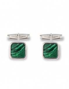 Gemelli Argento Rodiato Malachite Verde [dddd78b5]