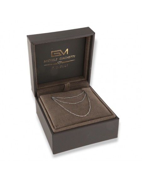 Collana Oro Bianco Diamantina 45CM 1GR [b4e15327]