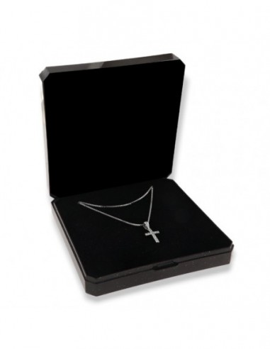 Collana Argento Rodiato Pendente Croce Zirconi Bianchi [4ce088cc]