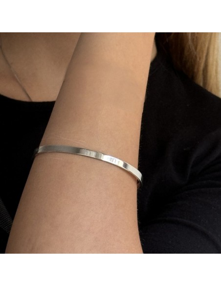 Bracciale Argento Rodiato Schiava Rigida Lucida [70ac37da]