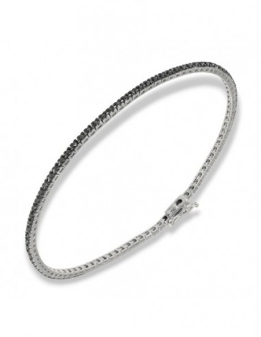 Bracciale Oro Bianco Tennis Diamanti Neri 0,45CT [0cc3b615]