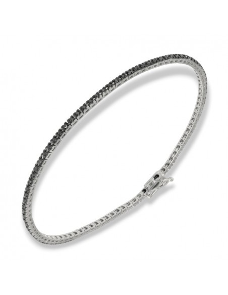 Bracciale Oro Bianco Tennis Diamanti Neri 0,45CT [0cc3b615]