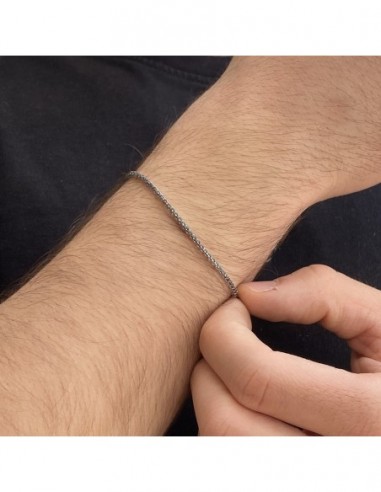 Bracciale Oro Bianco Tennis Diamanti Neri 0,45CT [a1bcb02d]