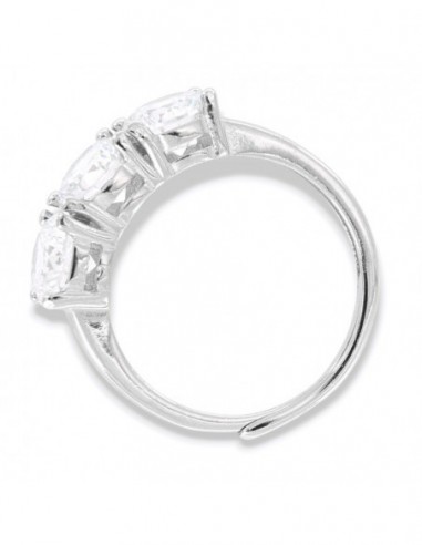 Anello Argento Rodiato Trilogy Zirconi Bianchi 6MM [cc7e5087]