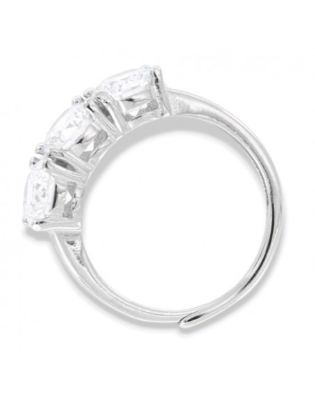 Anello Argento Rodiato Trilogy Zirconi Bianchi 6MM [cc7e5087]