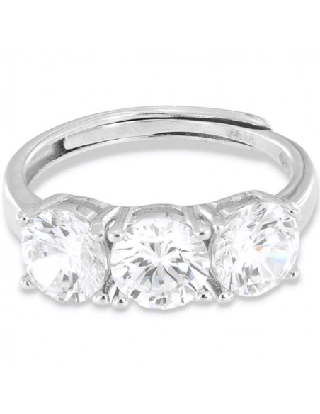 Anello Argento Rodiato Trilogy Zirconi Bianchi 6MM [1558138a]