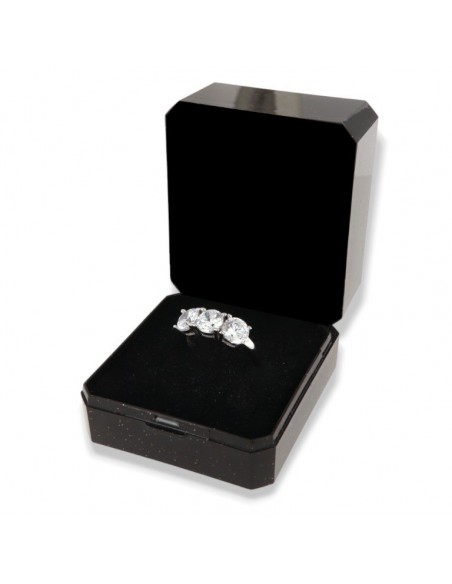 Anello Argento Rodiato Trilogy Zirconi Bianchi 6MM [a245d28e]