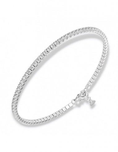 Bracciale Argento Rodiato Tennis Zirconi Bianchi 2MM [5cb8d671]