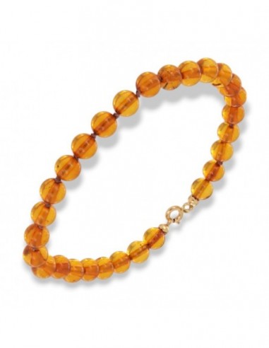 Bracciale Perle Ambra 30PZ Chiusura Oro Giallo [60b9524e]