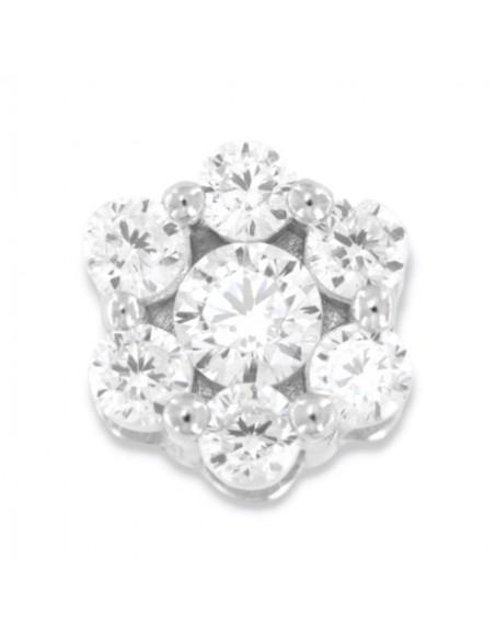 Ciondolo Argento Rodiato Punto Luce Fiore Zirconi Bianchi [aa865023]