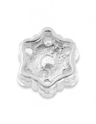 Ciondolo Argento Rodiato Punto Luce Fiore Zirconi Bianchi [df2a1264]