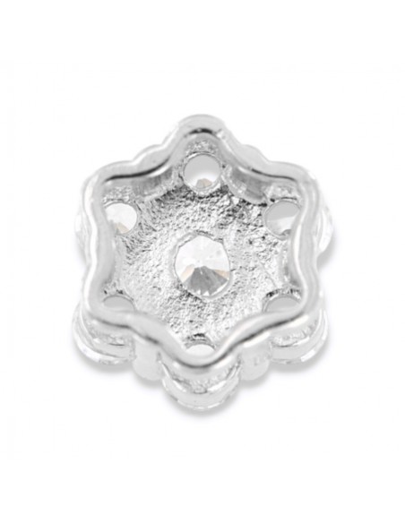Ciondolo Argento Rodiato Punto Luce Fiore Zirconi Bianchi [df2a1264]