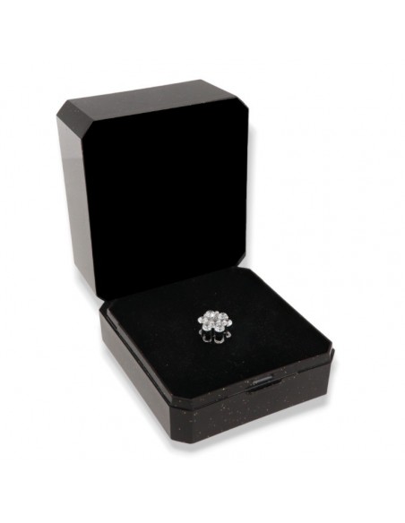 Ciondolo Argento Rodiato Punto Luce Fiore Zirconi Bianchi [fc955a7c]