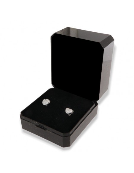 Orecchini Argento Rodiato Cuore Zirconi Bianchi [b6a7a1df]