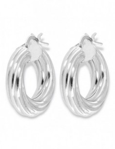 Orecchini Argento Rodiato Cerchi Canna Intrecciata [ab324cf5]