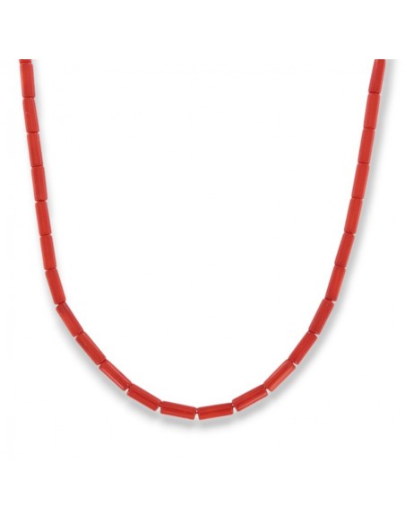 Collana Oro Giallo Cilindri Coralli Rossi [fdbed276]