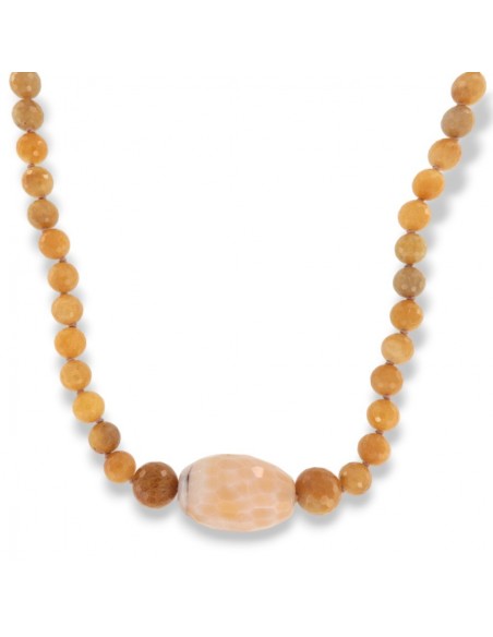 Collana Argento Rodiato Sfere Corniola Sfaccettate [9c863008]