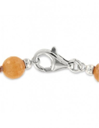 Collana Argento Rodiato Sfere Corniola Sfaccettate [7b64080c]