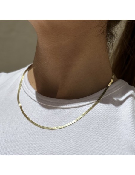 Collana Oro Giallo Maglia Snake Piatta [0552d071]