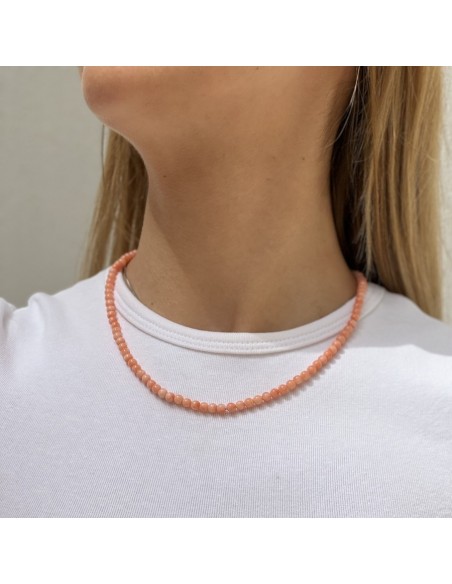 Collana Perle Corallo Rosa Chisura Oro Giallo [41e23df8]