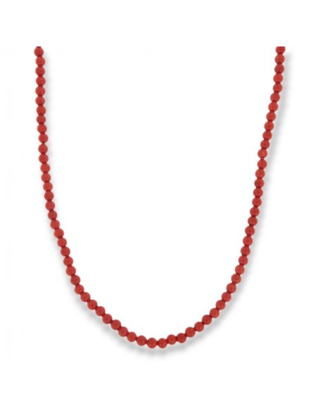 Collana Perle Corallo Rosso Chiusura Oro Giallo 53 Cm [f8ee9568]