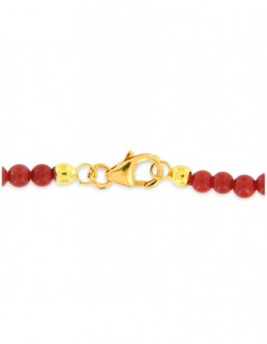 Collana Perle Corallo Rosso Chiusura Oro Giallo 53 Cm [c31ea2e7]
