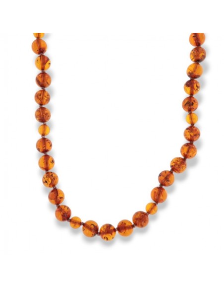 Collana Perle Ambra 8MM Chiusura Oro Giallo [195b5513]