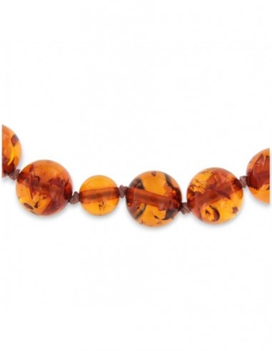 Collana Perle Ambra 8MM Chiusura Oro Giallo [101e589c]