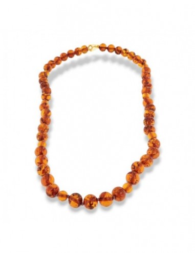 Collana Perle Ambra 8MM Chiusura Oro Giallo [154e1f82]