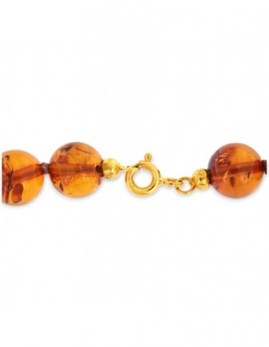 Collana Perle Ambra 8MM Chiusura Oro Giallo [a253de86]