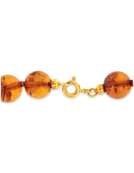 Collana Perle Ambra 8MM Chiusura Oro Giallo [a253de86]