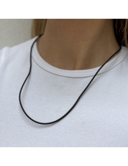 Collana Caucciù Chiusura Argento Rodiato [98c4fc0c]