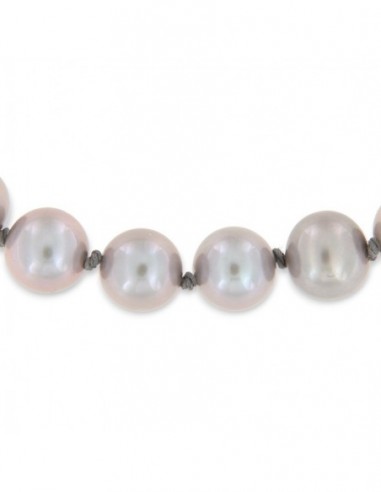 Collana Perle Naturali Chiusura Oro Bianco [803b6d51]