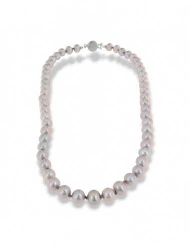 Collana Perle Naturali Chiusura Oro Bianco [856b2a4f]