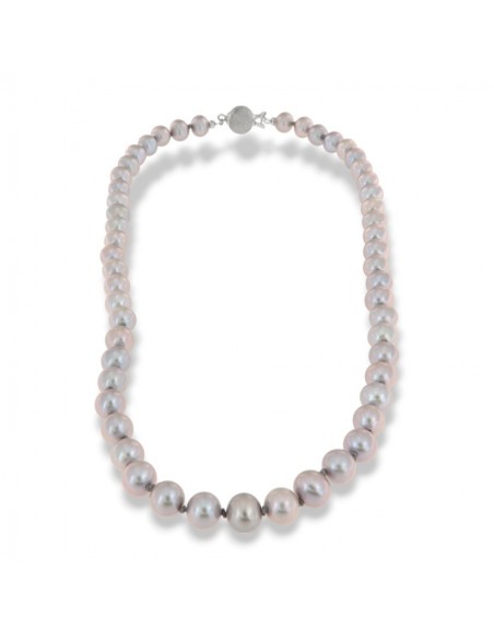 Collana Perle Naturali Chiusura Oro Bianco [856b2a4f]