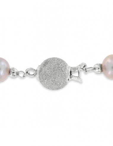 Collana Perle Naturali Chiusura Oro Bianco [3276eb4b]