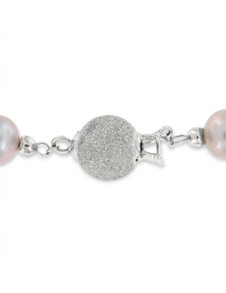Collana Perle Naturali Chiusura Oro Bianco [3276eb4b]