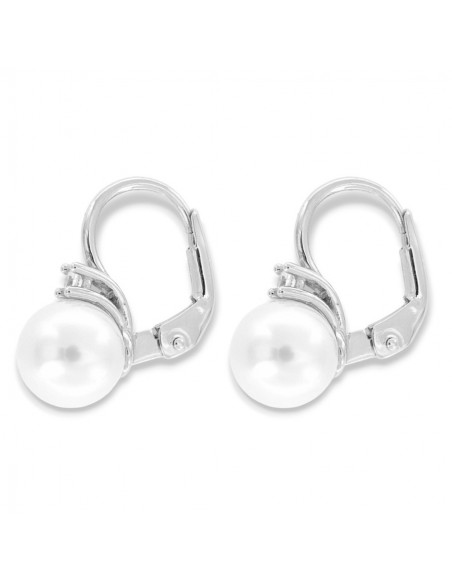 NKlaus Orecchini A Perno In Oro Bianco 585 (14K) Con Zirconi Bianchi, Diametro 4 Mm - Gioielli Eleganti E Ipoallergenici, Regalo Perfetto Per Donne