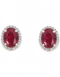 Orecchini Oro Bianco Principessa Rossa 8x6MM [6b067511]