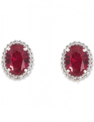 Orecchini Oro Bianco Principessa Rossa 8x6MM [6b067511]