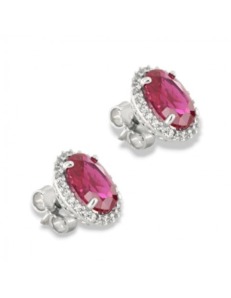 Orecchini Oro Bianco Principessa Rossa 8x6MM [ff36fbf9]