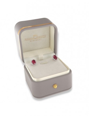 Orecchini Oro Bianco Principessa Rossa 8x6MM [4d7b7de3]