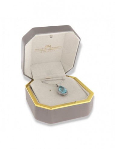 Ciondolo Oro Bianco Apatite E Diamanti [3e10c61c]