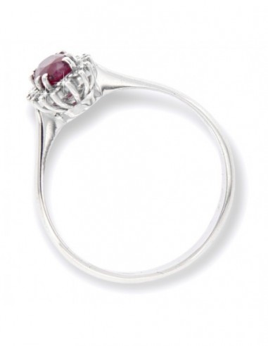 Anello Oro Bianco Principessa Rubino e Diamanti [6848ada0]