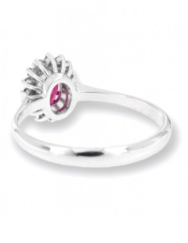Anello Oro Bianco Principessa Rubino e Diamanti [b16eeead]