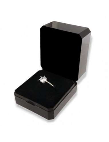 Anello Argento Rodiato Solitario Castone 6 Griffe Con Gambo Regolabile [096ddd55]