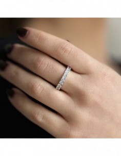 Anello Argento Rodiato Eternity Zirconi Bianchi 2,5MM [989f2aa4] 2