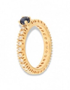 Anello Oro Giallo Eternity Diamanti 0,48 Ct Zaffiro 0,23CT [55c1da8c]